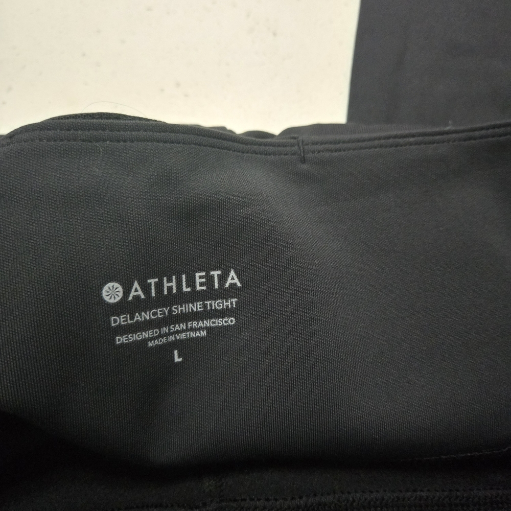 Athleta Delancey Shine Tight Black Leggings Size L - Picture 7 of 14